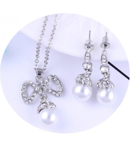 SET553 - Pearl Bow Jewellery Set